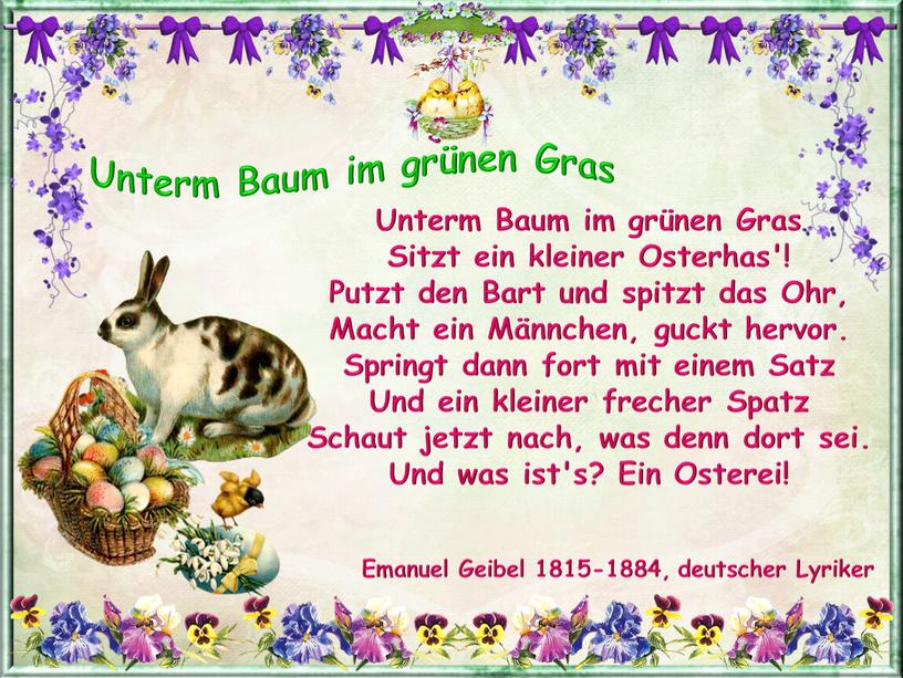 Unterm Baum im grünen Gras Unterm