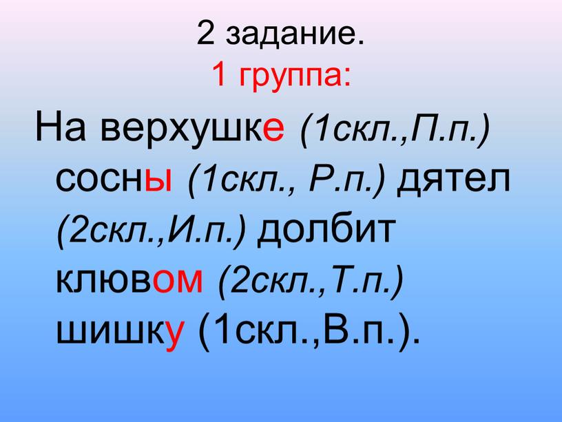 На верхушке (1скл.,П.п.) сосны (1скл