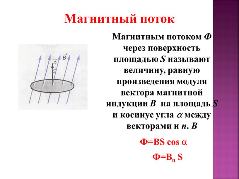 Магнитным потоком Ф через поверхность площадью