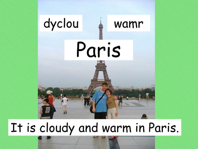 Paris It is cloudy and warm in