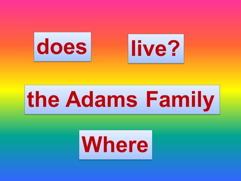 the Adams Family Where does live?