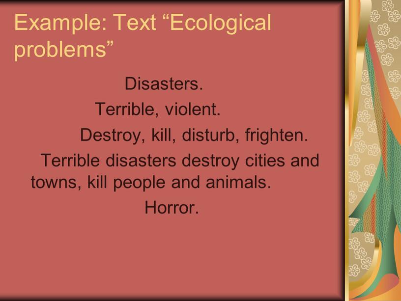 Example: Text “Ecological problems”