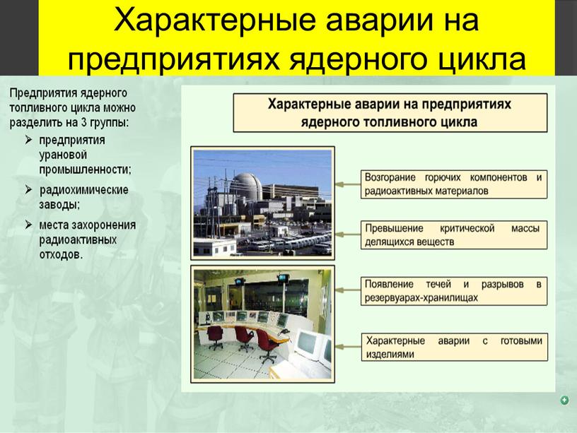 Характерные аварии на предприятиях ядерного цикла