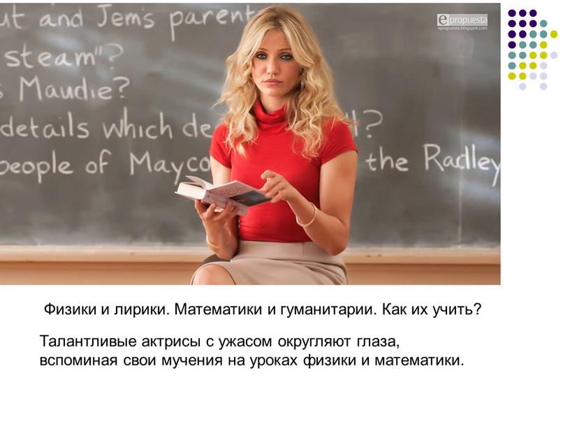 Талантливые актрисы с ужасом округляют глаза, вспоминая свои мучения на уроках физики и математики