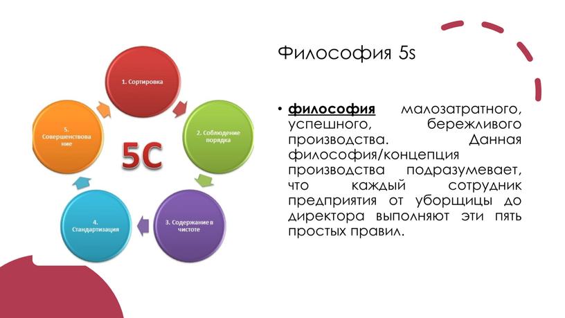 Философия 5s философия малозатратного, успешного, бережливого производства