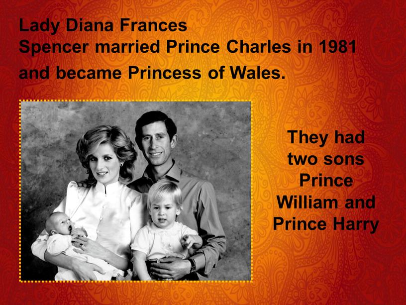 Lady Diana Frances Spencer married