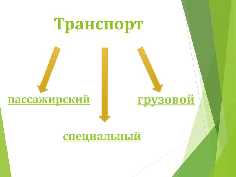 Транспорт пассажирский грузовой специальный