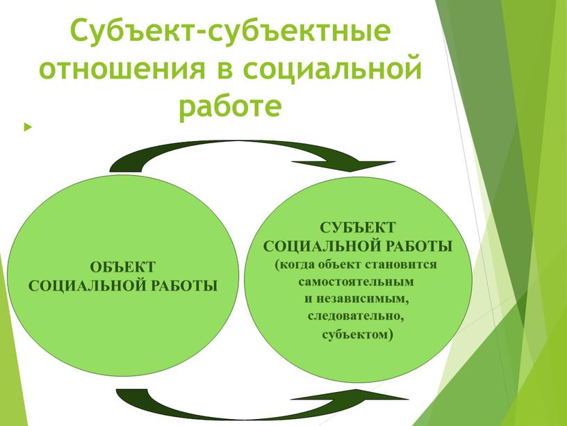 ОБЪЕКТ СОЦИАЛЬНОЙ РАБОТЫ СУБЪЕКТ