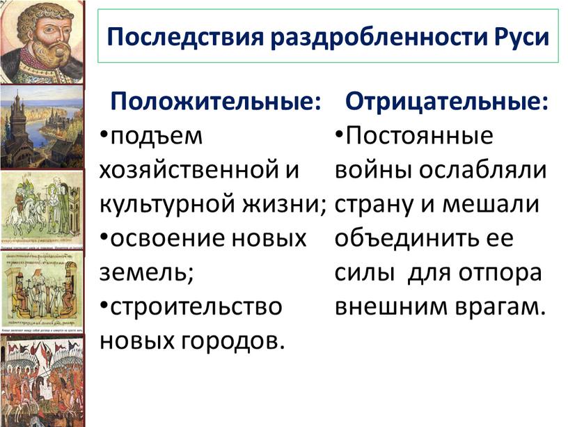 Последствия раздробленности Руси