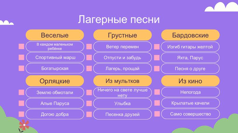 Лагерные песни Веселые Грустные