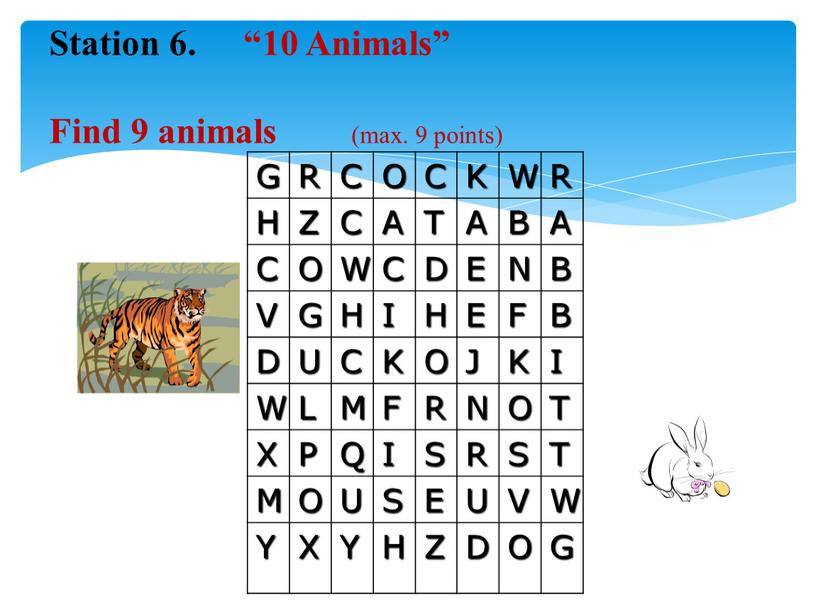 Station 6. “10 Animals”