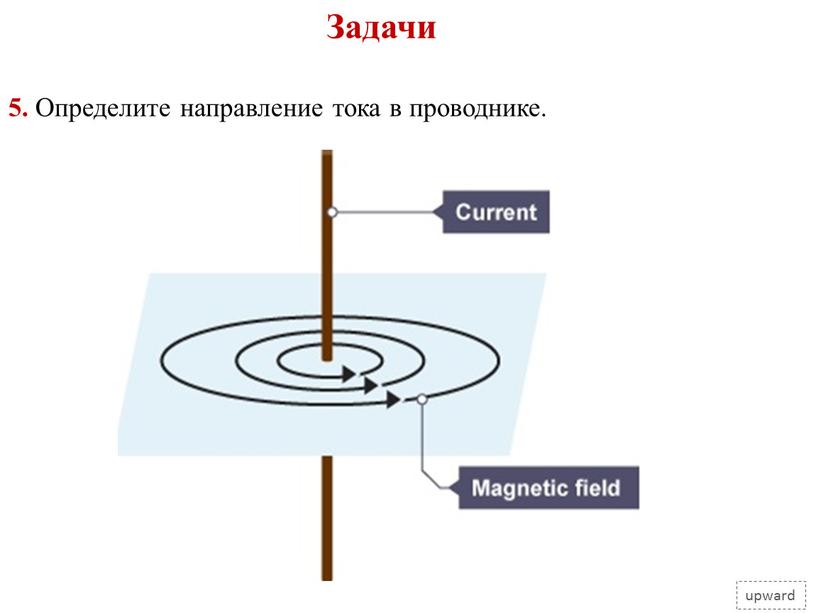 Задачи upward 5. Определите направление тока в проводнике