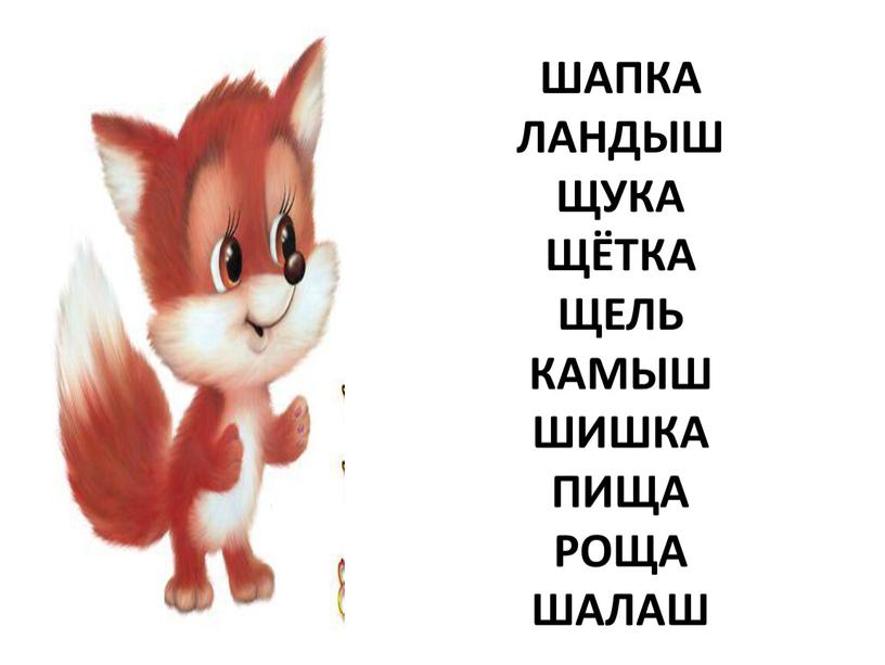 ШАПКА ЛАНДЫШ ЩУКА ЩЁТКА ЩЕЛЬ КАМЫШ