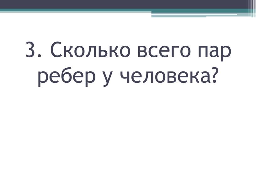 Сколько всего пар ребер у человека?