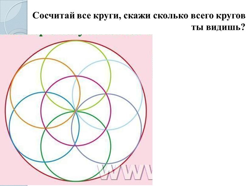 Сосчитай все круги, скажи сколько всего кругов ты видишь?