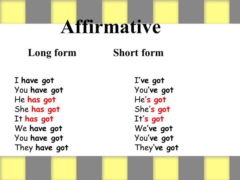 Affirmative Long form