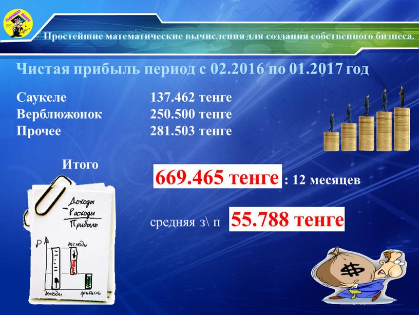 Чистая прибыль период с 02.2016 по 01