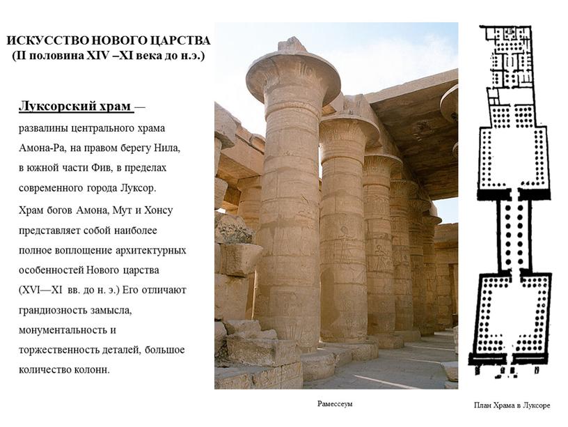 План Храма в Луксоре Рамессеум