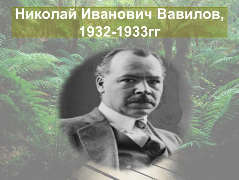 Николай Иванович Вавилов, 1932-1933гг