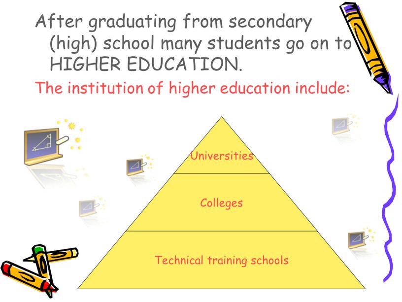 After graduating from secondary (high) school many students go on to