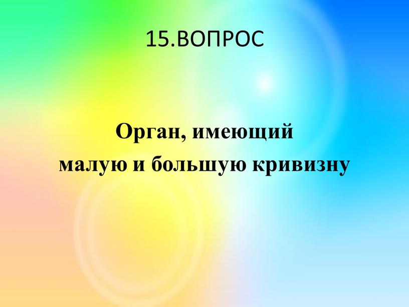 ВОПРОС Орган, имеющий малую и большую кривизну