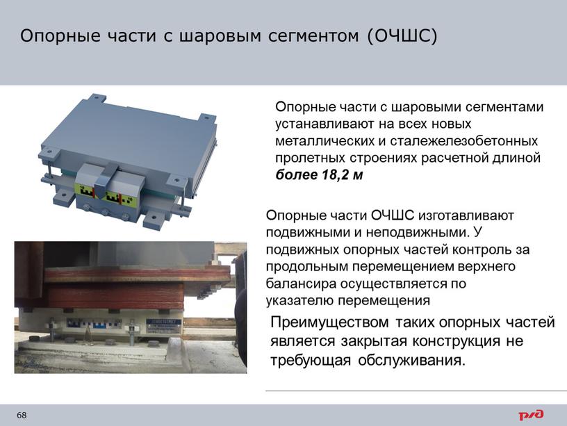 Опорные части с шаровым сегментом (ОЧШС)