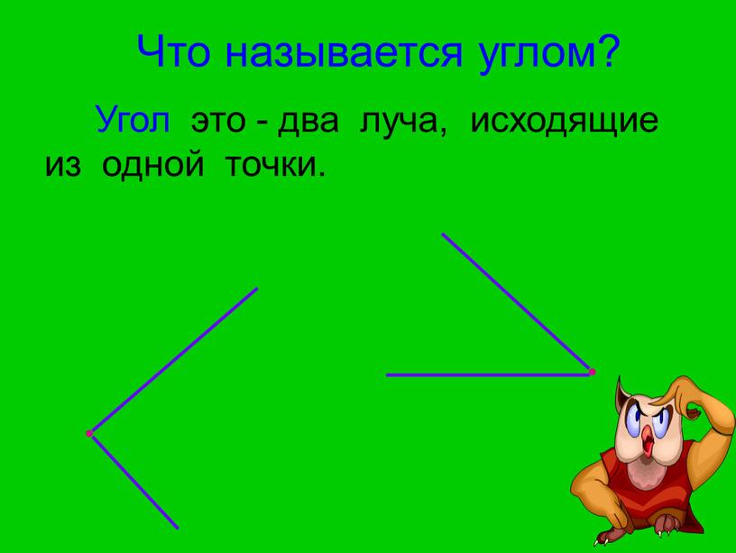 Что называется углом? Угол это - два луча, исходящие из одной точки