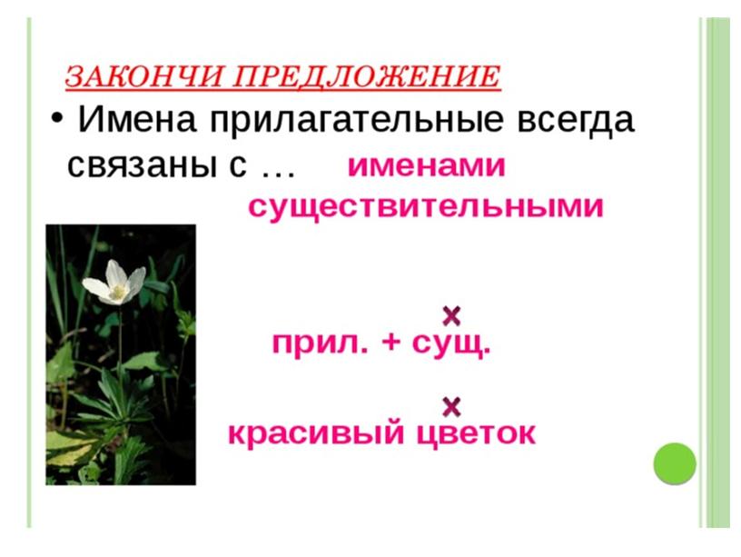 Урок русского языка "Связь прилагательного с существительным" (презентация)