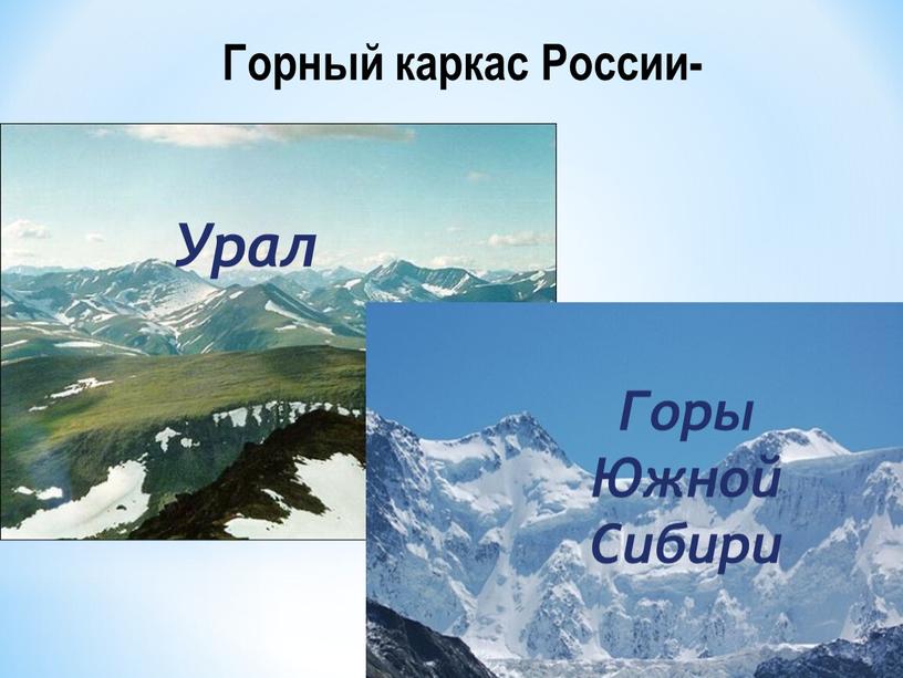 Горный каркас России- Урал Горы