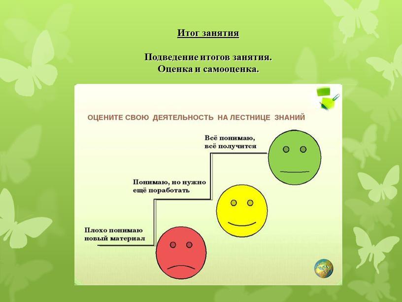 Итог занятия Подведение итогов занятия