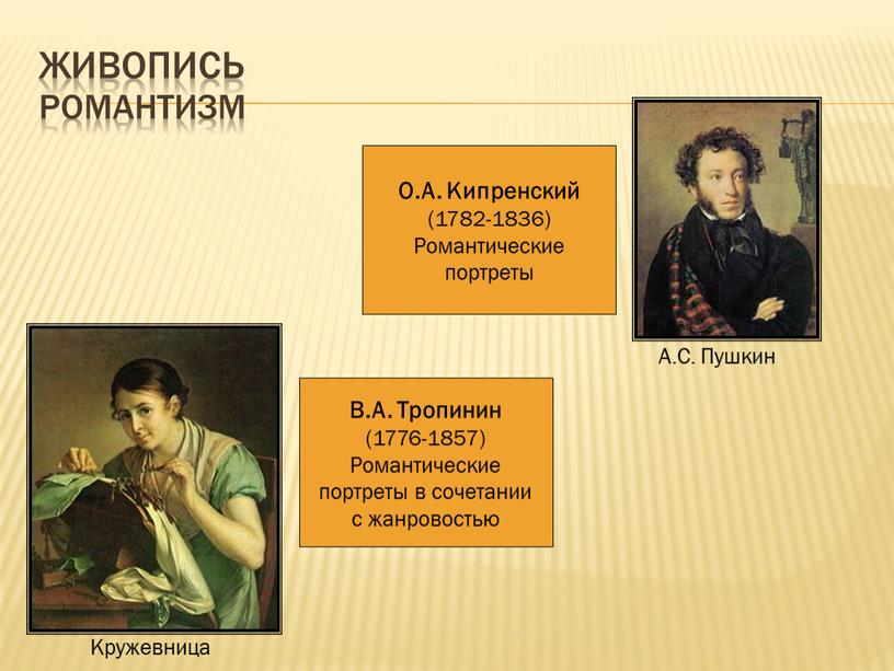 Живопись Романтизм О.А. Кипренский (1782-1836)
