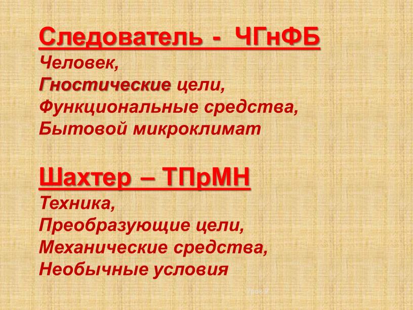 Урок 9 Следователь - ЧГнФБ Человек,