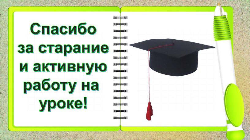 Спасибо за старание и активную работу на уроке!