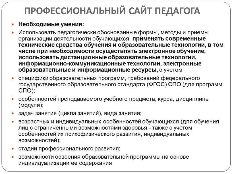 Профессиональный сайт педагога