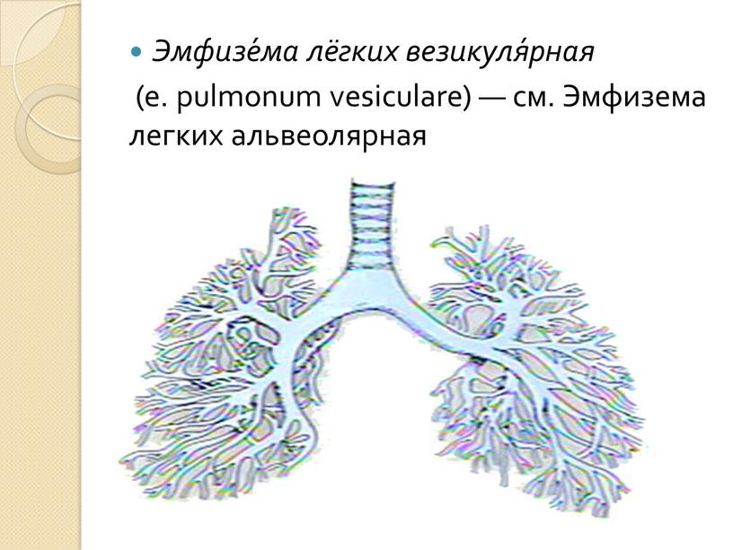 Эмфизе́ма лёгких везикуля́рная (е