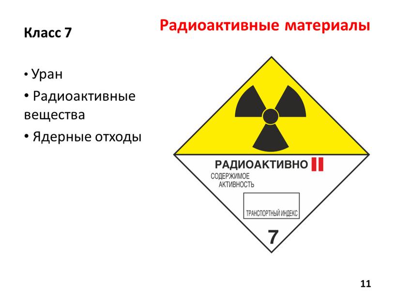 Класс 7 Уран Радиоактивные вещества