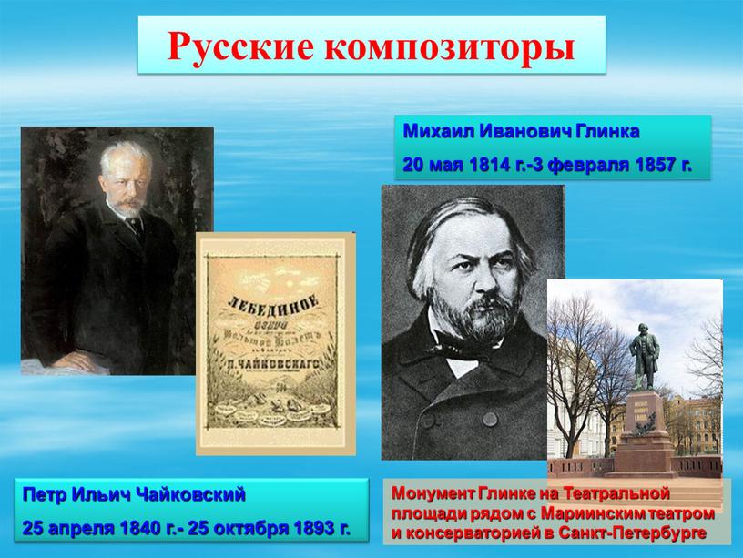 Петр Ильич Чайковский 25 апреля 1840 г