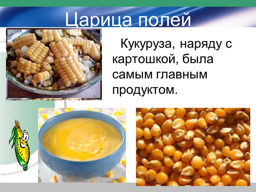 Царица полей Кукуруза, наряду с картошкой, была самым главным продуктом