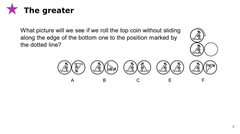 The greater What picture will we see if we roll the top coin without sliding along the edge of the bottom one to the position…