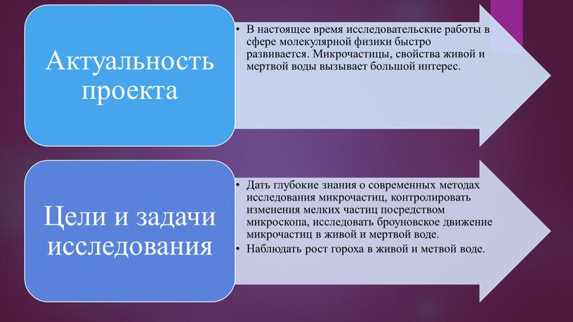 Завистмость броуновского движения от свойств воды