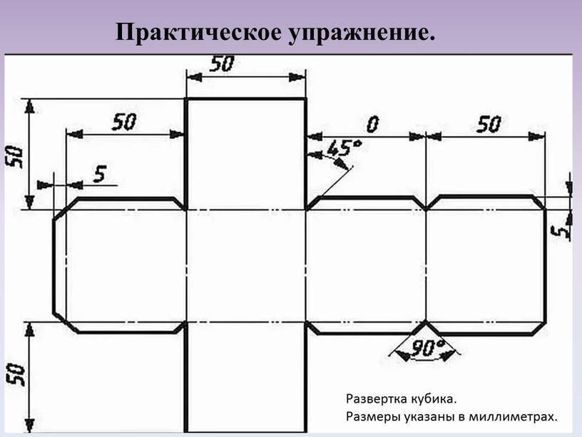 Практическое упражнение. Развертка кубика