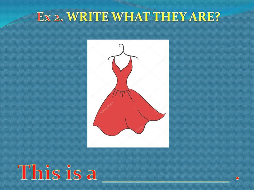 Ex 2. WRITE WHAT THEY ARE? This is a ____________