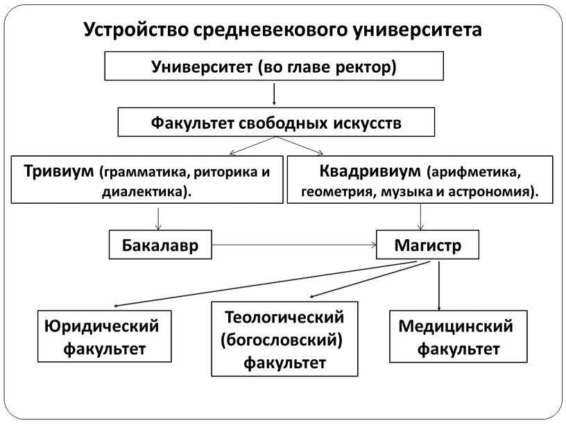 Устройство средневекового университета