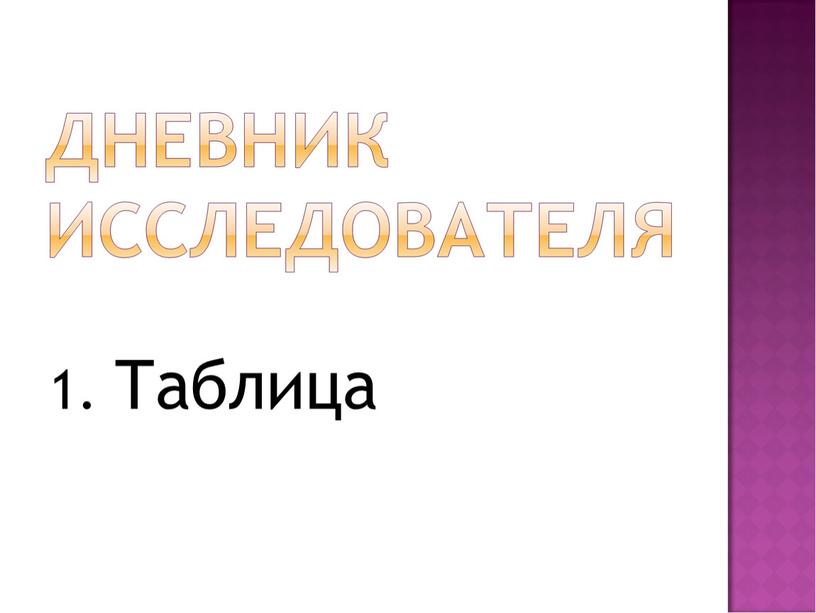 1. Таблица