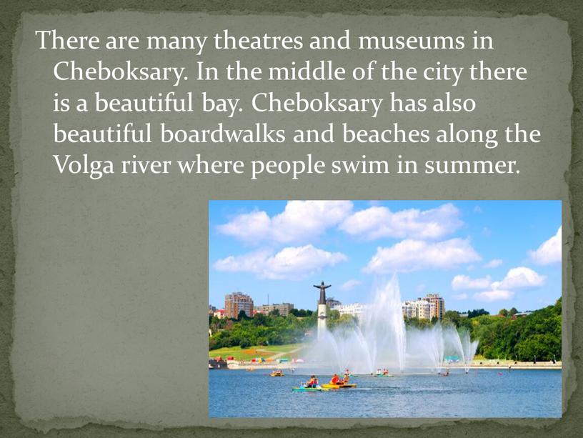 There are many theatres and museums in