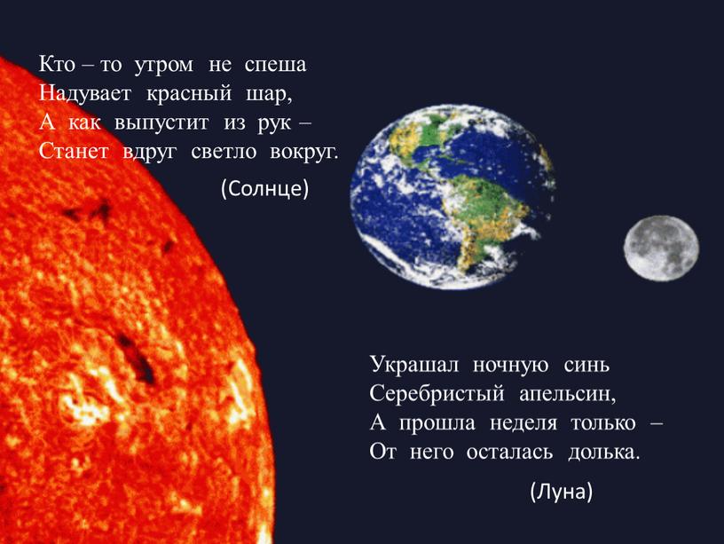 Кто – то утром не спеша Надувает красный шар,