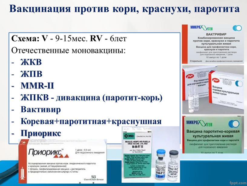 Вакцинация против кори, краснухи, паротита