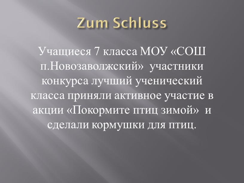 Zum Schluss Учащиеся 7 класса