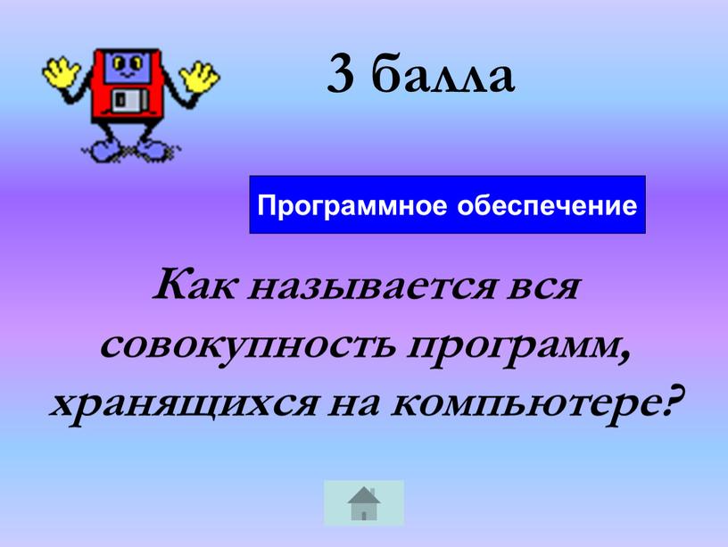 Как называется вся совокупность программ, хранящихся на компьютере?