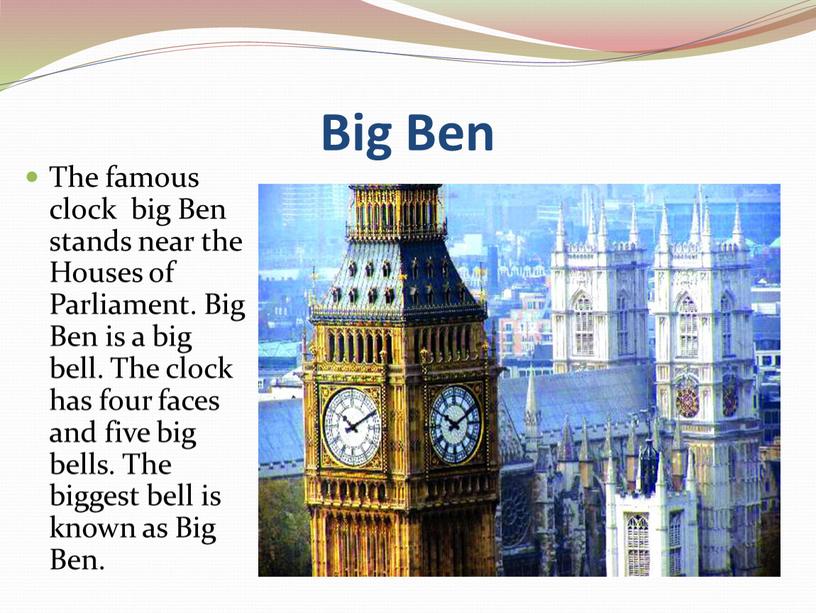 Big Ben The famous clock big Ben stands near the